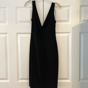 Simple Black V-Neck Night Out Dress